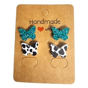 Starlit Pasture Sparkle Acrylic Stud Earrings - 2 Pair